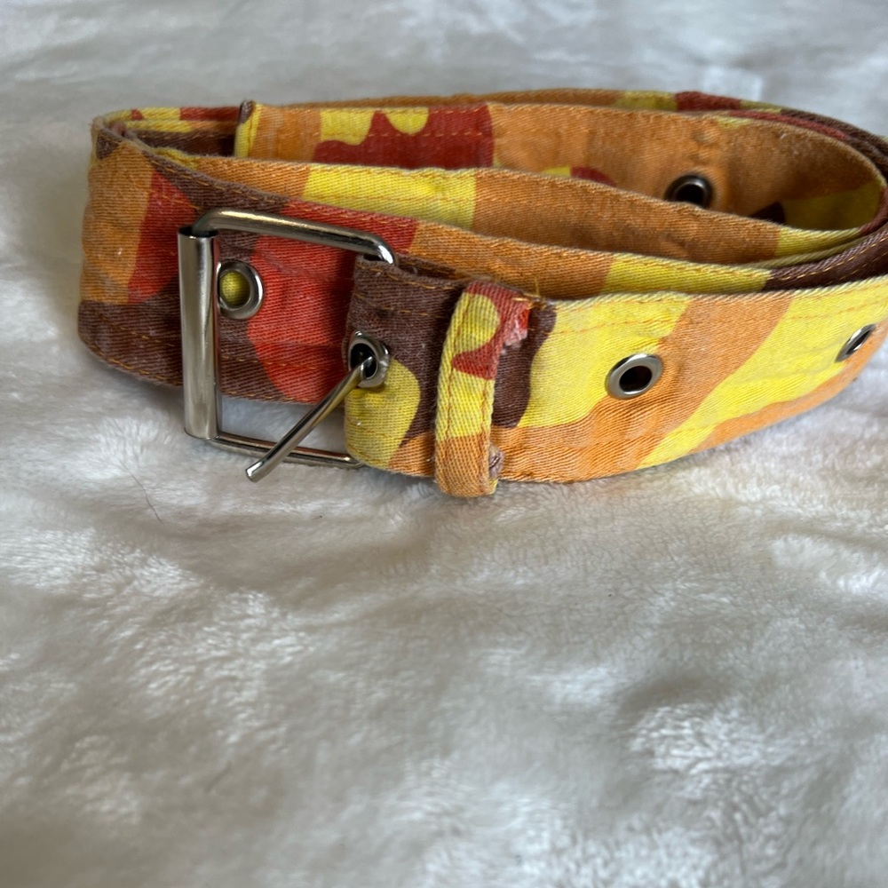Orange Camo Cloth Belt